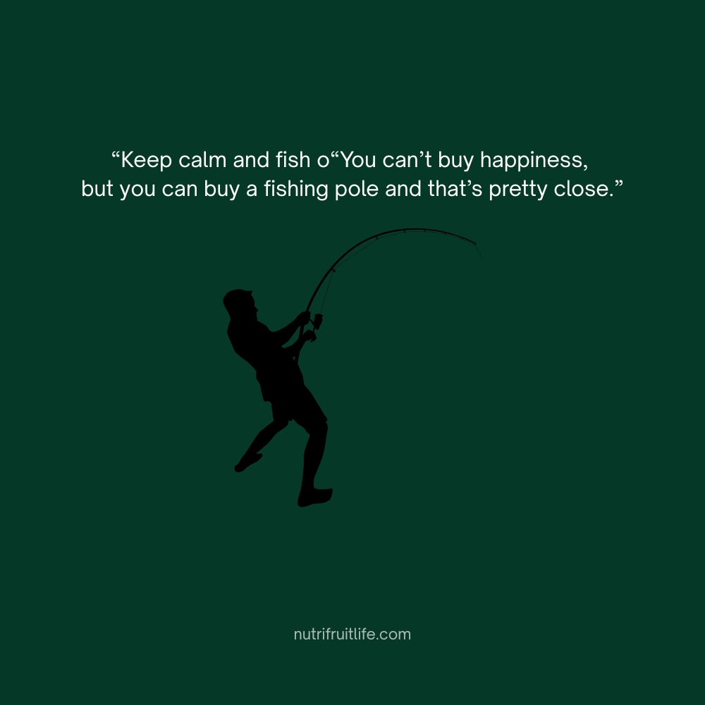 Inspirational fishing quote about the balance between peace and thrill.